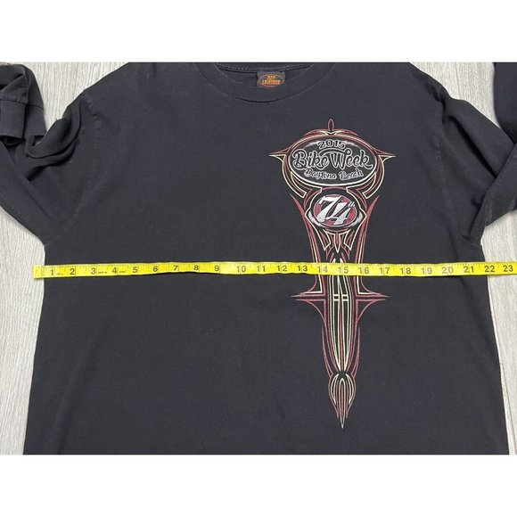 Bike Week Shirt Black Long Sleeve Tee 2015 Daytona Hot Leathers Men’s Large - Picture 5 of 6